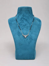 Leaf and Zircon Sterling Silver Mangalsutra Necklace
