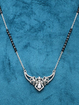 Leaf and Zircon Sterling Silver Mangalsutra Necklace