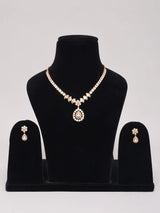Zircon Studded Sterling Silver Necklace Set