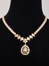Zircon Studded Sterling Silver Necklace Set