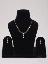 Floral Teardrop Zircon Sterling Silver Necklace and Earrings Set
