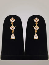 Floral Teardrop Zircon Sterling Silver Necklace and Earrings Set