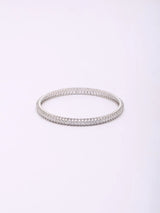 Stone Studded Sterling Silver Bangles (Pair)