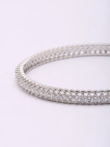 Stone Studded Sterling Silver Bangles (Pair)