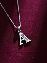 Initial Letter Sterling Silver Alphabet Pendant