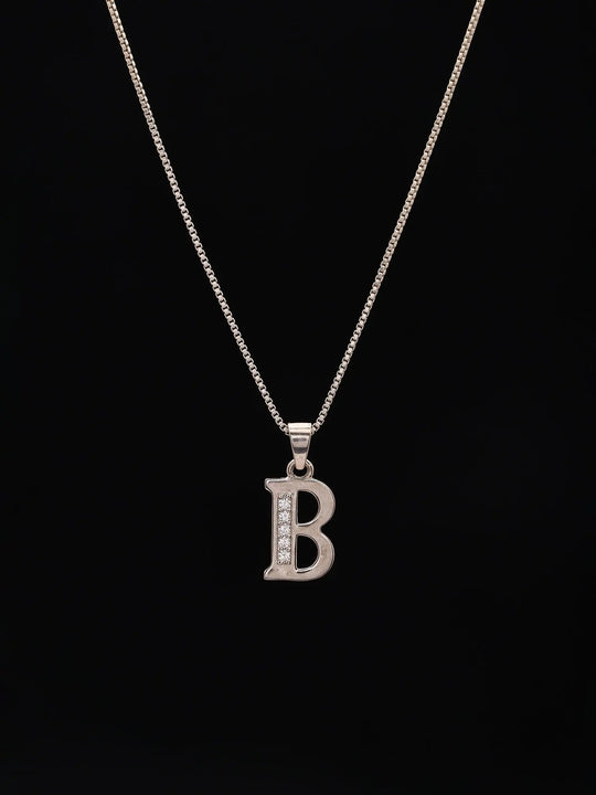 Initial Letter Sterling Silver Alphabet Pendant