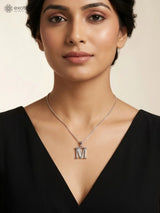 Initial Letter Sterling Silver Alphabet Pendant
