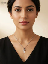 Initial Letter Sterling Silver Alphabet Pendant