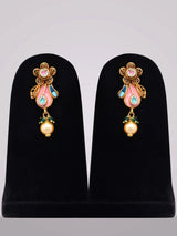 Pink Meenakari Filigree Kundan Sterling Silver Necklace Set