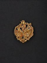Twin Peacock Zircon Sterling Silver Brooch
