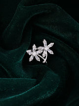 Dual Flower Sterling Silver Brooch