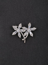Dual Flower Sterling Silver Brooch