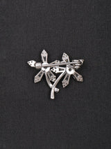 Dual Flower Sterling Silver Brooch