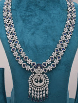 Double Strand Floral American Diamond Necklace and Earrings Set
