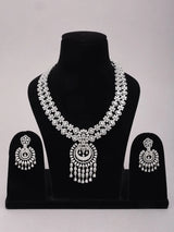 Double Strand Floral American Diamond Necklace and Earrings Set