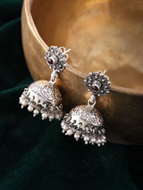 Pearl Drop Sterling Silver Jhumka Earrings