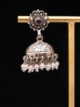 Pearl Drop Sterling Silver Jhumka Earrings