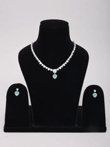 Heart Cut Zircon Sterling Silver Necklace and Earrings Set