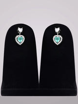 Heart Cut Zircon Sterling Silver Necklace and Earrings Set