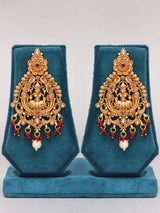 Goddess Lakshmi Temple Brass Necklace and Earrings Set