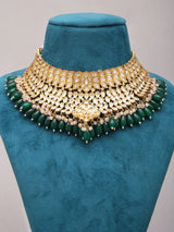 Polki and Pearl Drop Bridal Necklace and Earrings Set