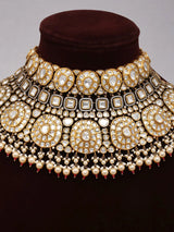 Kundan and Pearl Bridal Choker Necklace Set with Earrings and Maang Tikka