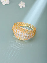 Emerald Green American Diamond Tooth Motif Brass Bangle