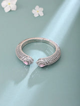 Peacock Feather Zircon Stone Brass Openable Kada Bracelet