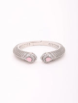 Peacock Feather Zircon Stone Brass Openable Kada Bracelet