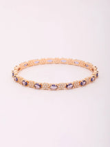 Purple and White Kundan Stone Studded Brass Bangles Set of 4