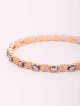 Purple and White Kundan Stone Studded Brass Bangles Set of 4