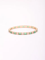 Mint Green Kundan Bangles with Crystal Stones, Set of 4