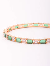 Mint Green Kundan Bangles with Crystal Stones, Set of 4