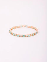 Mint Green Kundan Bangles with Crystal Stones, Set of 4