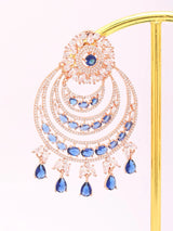 Green Zircon Chandelier Brass Maang Tikka