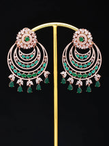 Green Zircon Chandelier Brass Maang Tikka