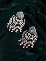 Green Zircon Chandelier Brass Maang Tikka