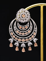 Green Zircon Chandelier Brass Maang Tikka