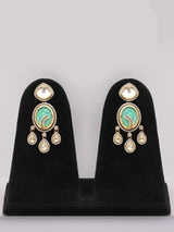 Emerald Green Kundan Bridal Necklace Set with Earrings