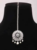 Pearl Drop Layered Chandelier Earrings and Maang Tikka Set