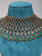 Kundan Teardrop Bridal Necklace Set with Earrings and Maang Tikka