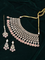 Kundan Teardrop Bridal Necklace Set with Earrings and Maang Tikka
