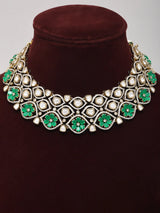Kundan Floral Choker Necklace Set with Maang Tikka