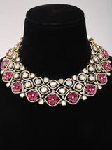 Kundan Floral Choker Necklace Set with Maang Tikka