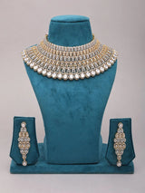 Marquise American Diamond Brass Choker and Earrings Set