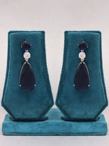 Zircon Teardrop Necklace and Earrings Set in Brass