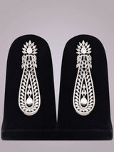 Feather Motif American Diamond Brass Necklace Set
