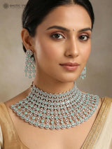 American Diamond Studded Brass Necklace Set