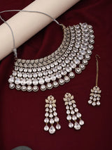 Emerald Green Teardrop Bridal Choker, Earrings and Maang Tikka Set