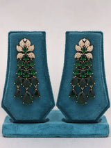 Emerald Green Teardrop Bridal Choker, Earrings and Maang Tikka Set